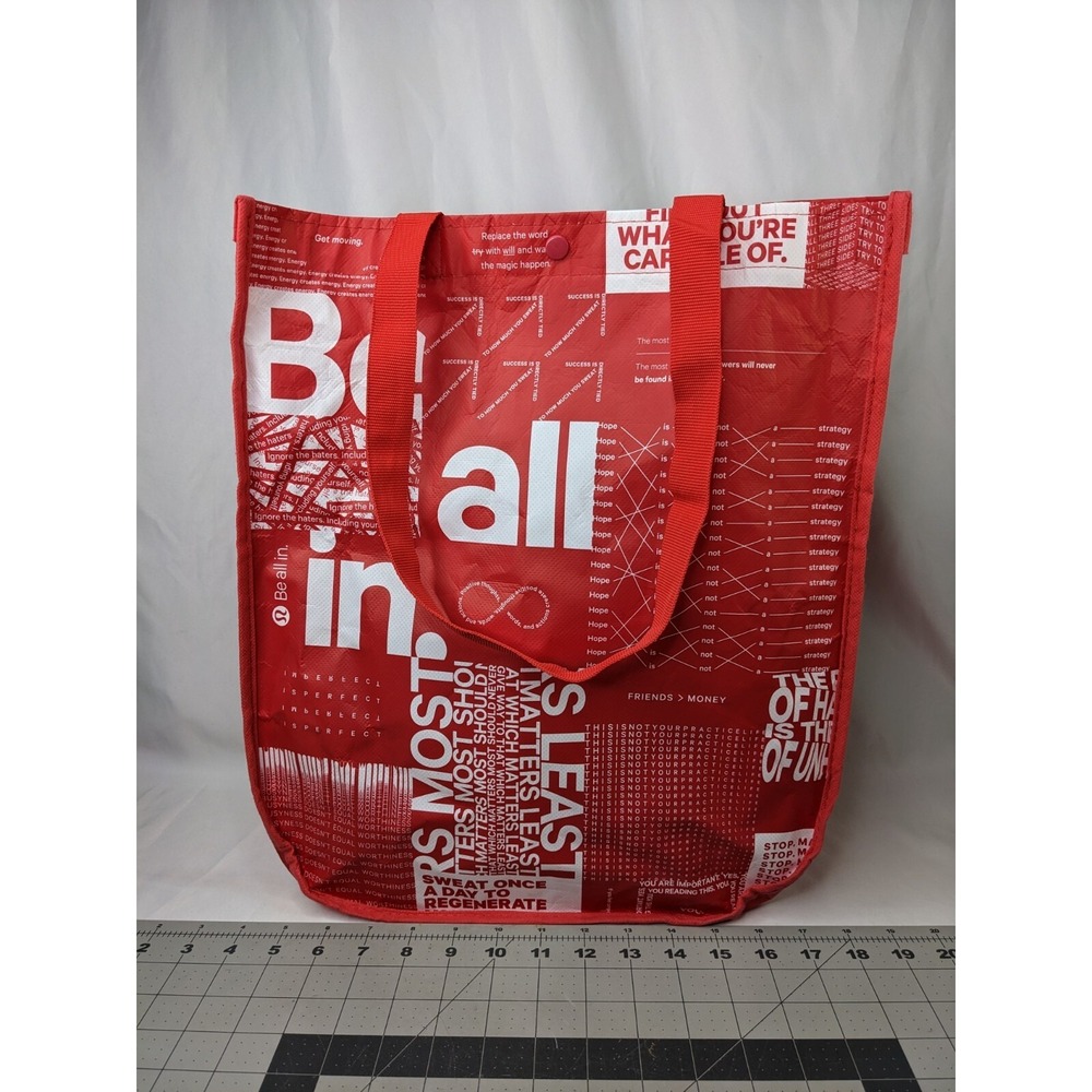 Lululemon Red Shopping Bag Be All In